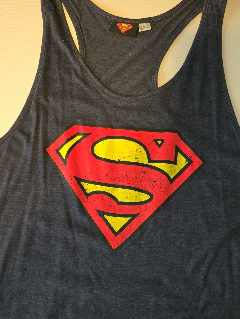 Warner Bros DC Comics Superman / Supergirl Logo Women's Tank Top Grey XL